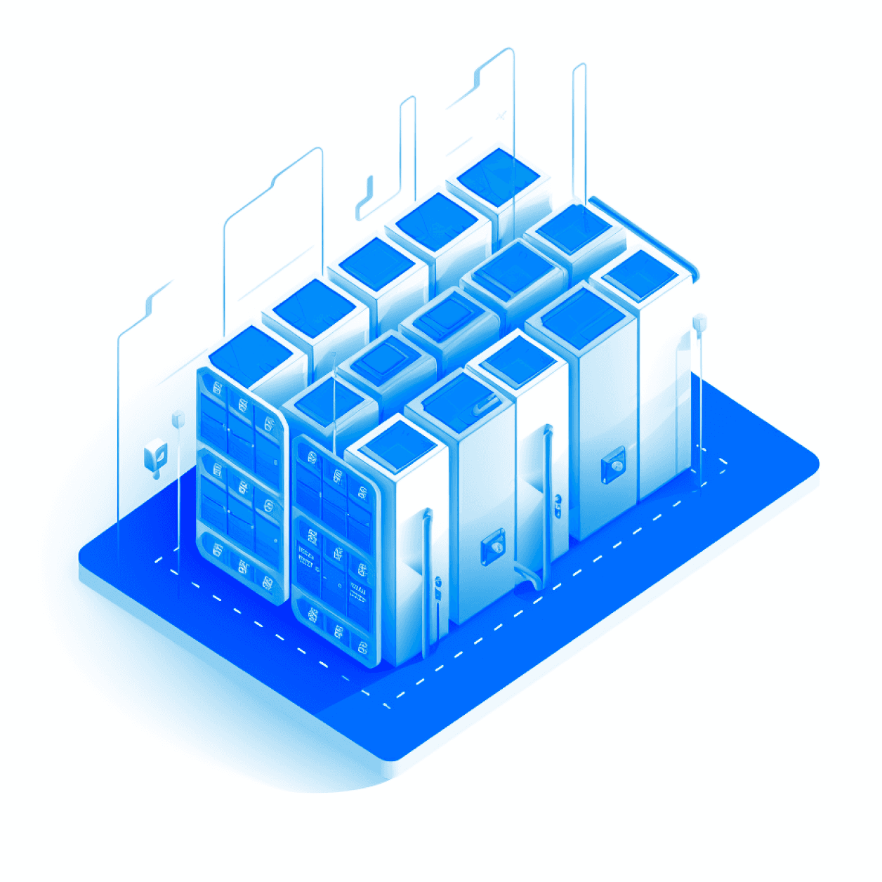 AI-orchestrated battery storage illustration